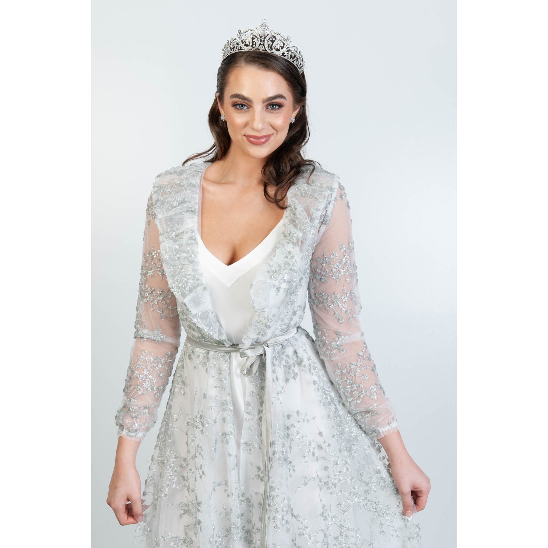 Arlo Bridal Luxury Robe (Silver) Bridal Lingerie - Robe