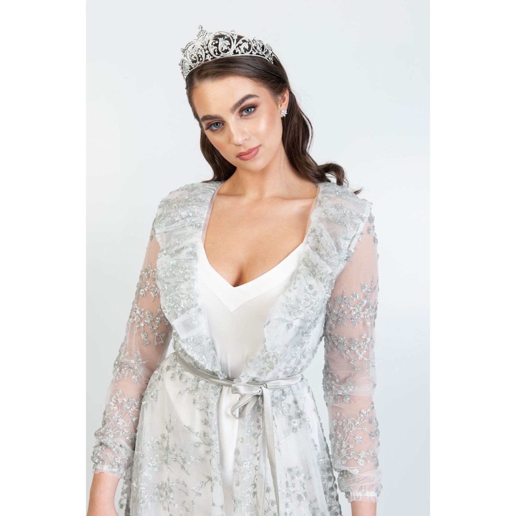 Arlo Bridal Luxury Robe (Silver) Bridal Lingerie - Robe