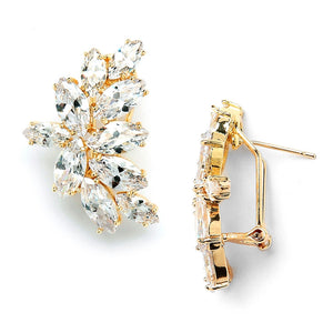 Decima Bridal Earrings - Gold Earrings - Glamour Stud    