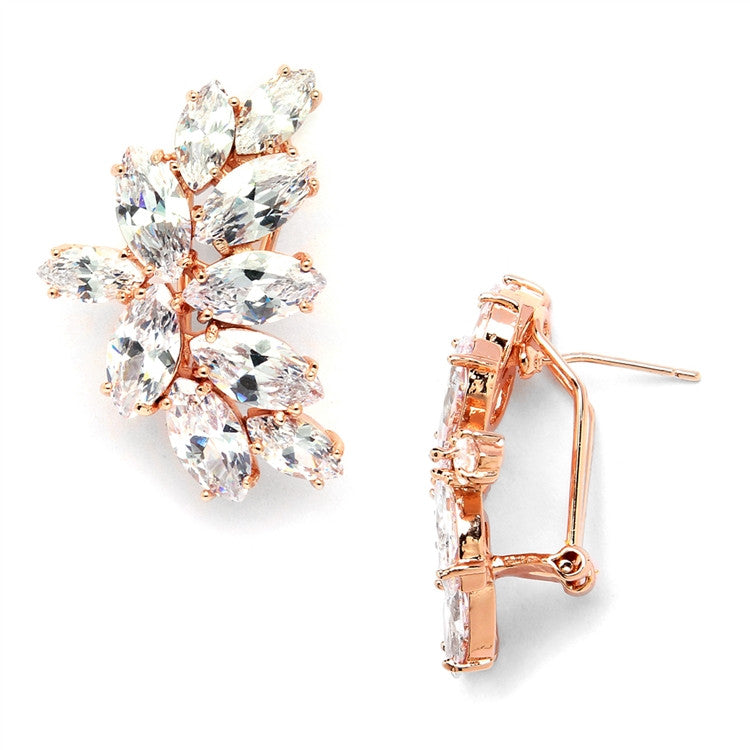 Decima Bridal Earrings Rose Gold Earrings - Glamour Stud