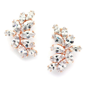 Decima Bridal Earrings - Rose Gold Earrings - Glamour Stud    