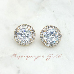 Delilah Bridal Earrings (Champagne Gold) Earrings - Classic Stud    