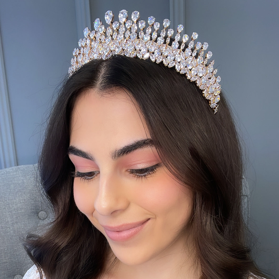Piper Crystal Bridal Crown Hair Accessories - Tiara & Crown