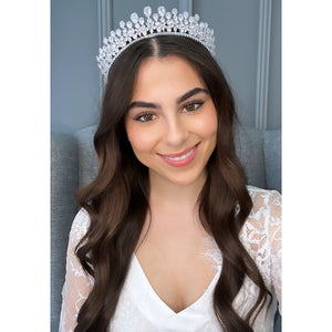 Allura Bridal Crown Hair Accessories - Tiara & Crown  Silver  