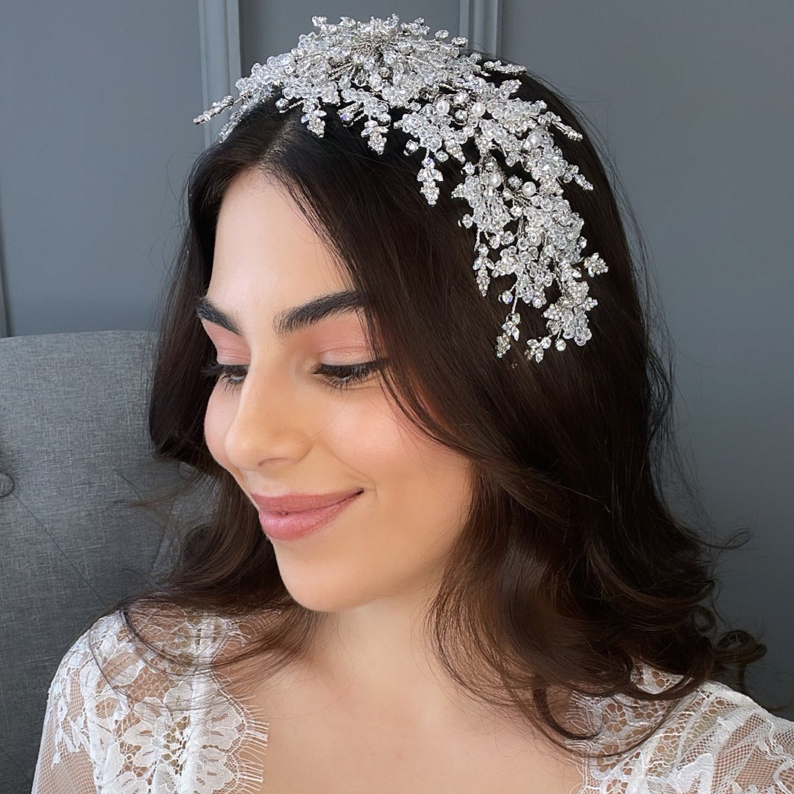 Aisha Pearl Bridal Headpiece Hair Accessories - Headpieces