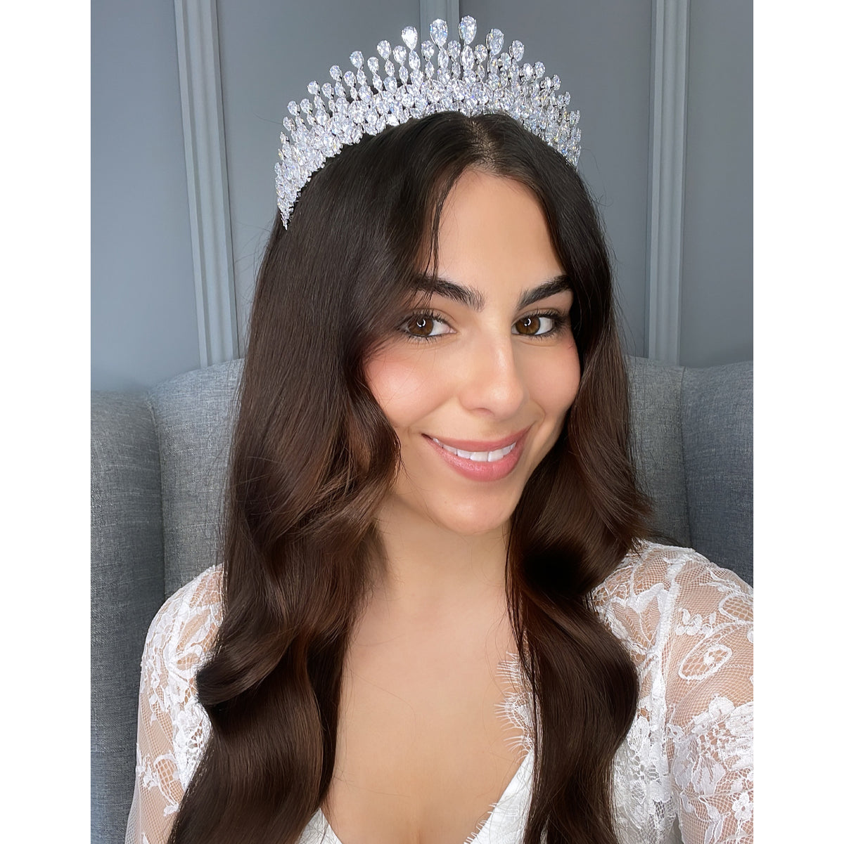 Piper Crystal Bridal Crown Hair Accessories - Tiara &amp; Crown
