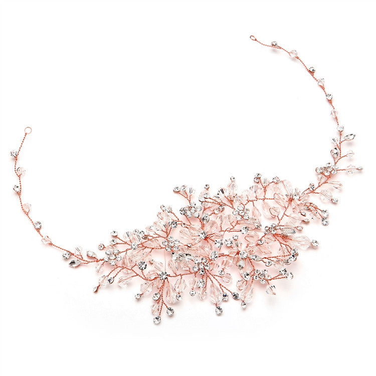 Harriett Crystal Bridal Hair Vine Hair Accessories - Headpieces
