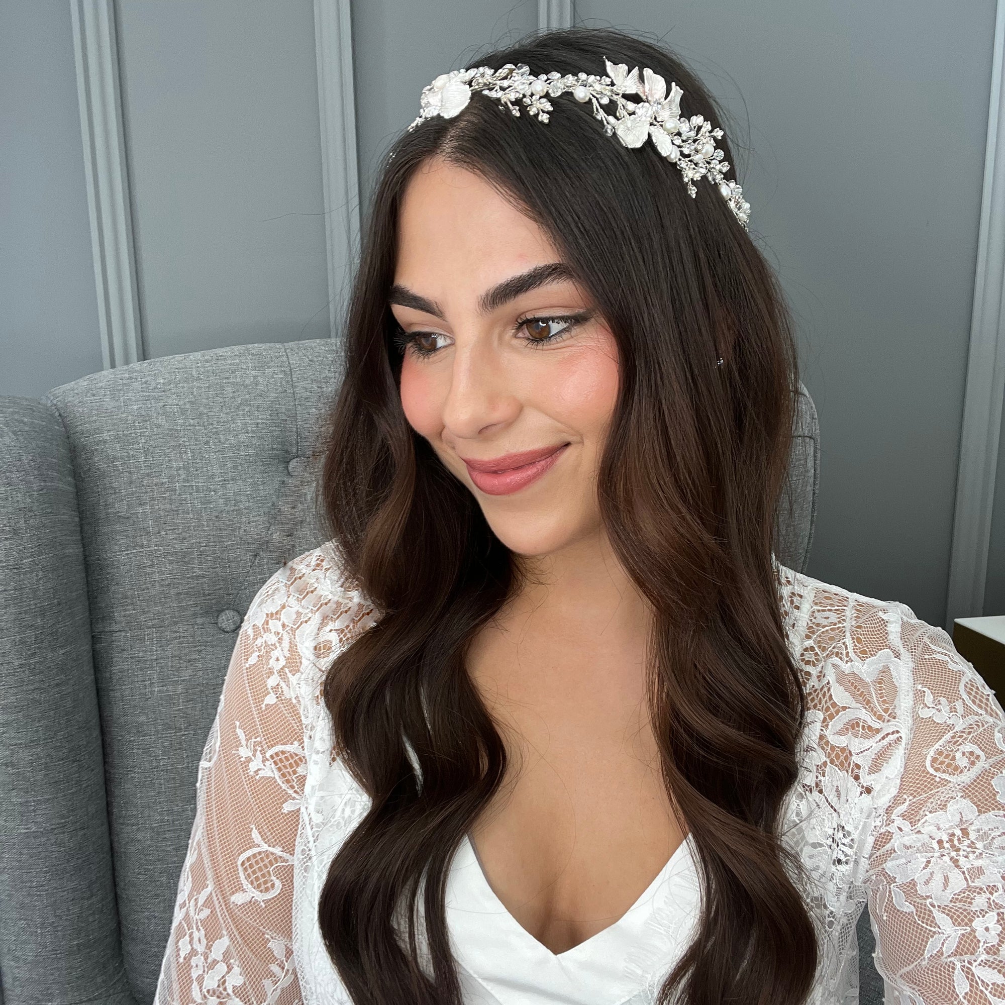 Priscila Floral Bridal Hair Vine Hair Accessories - Headpieces