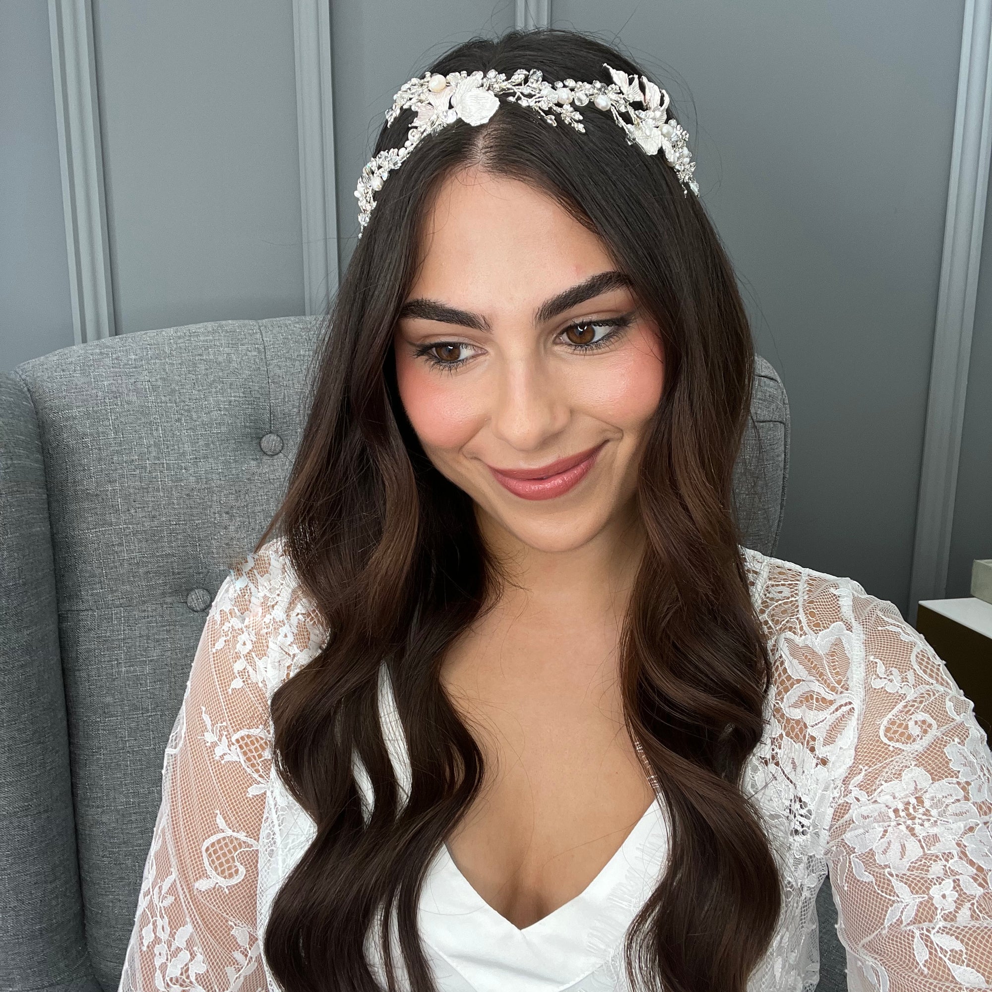 Priscila Floral Bridal Hair Vine Hair Accessories - Headpieces