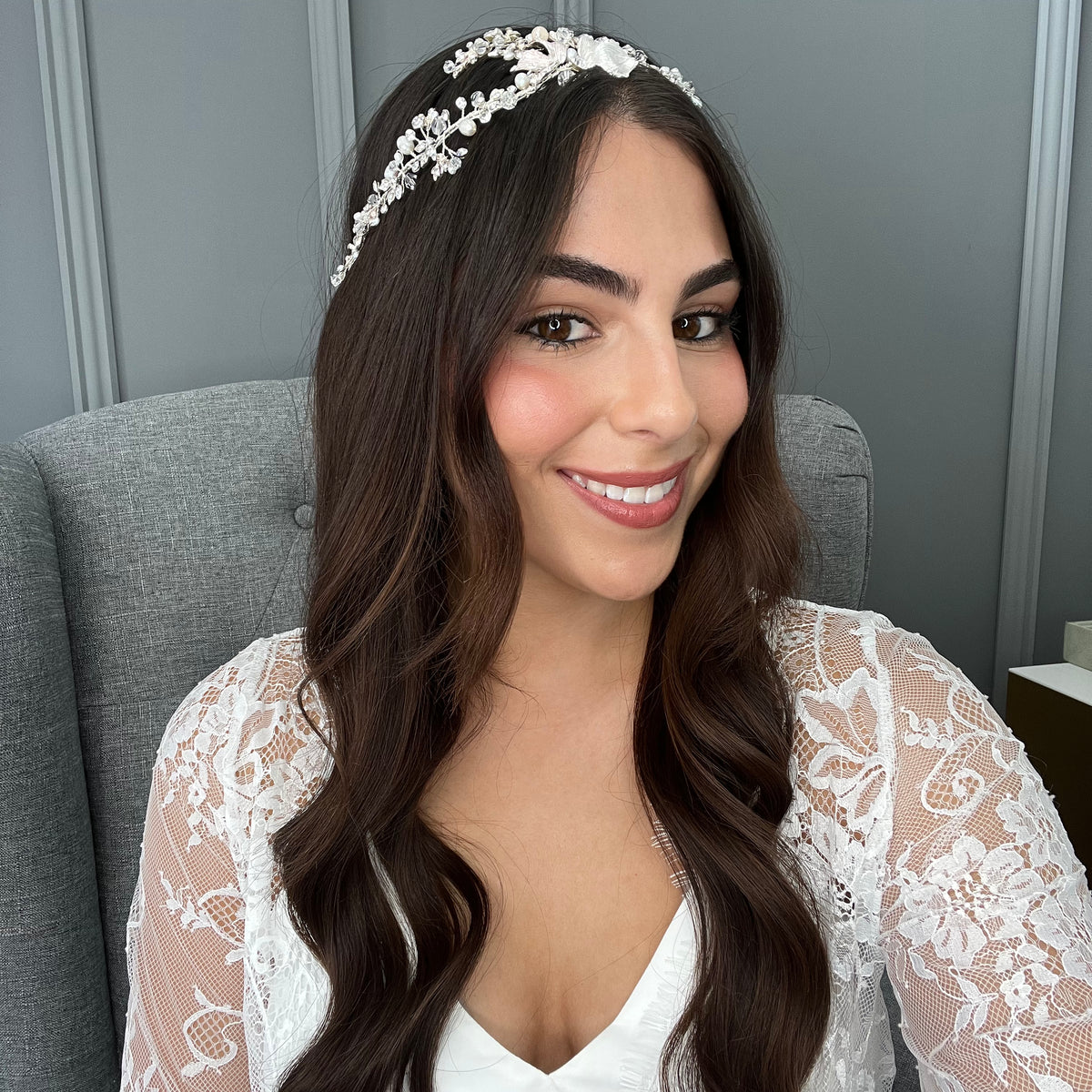 Priscila Floral Bridal Hair Vine Hair Accessories - Headpieces