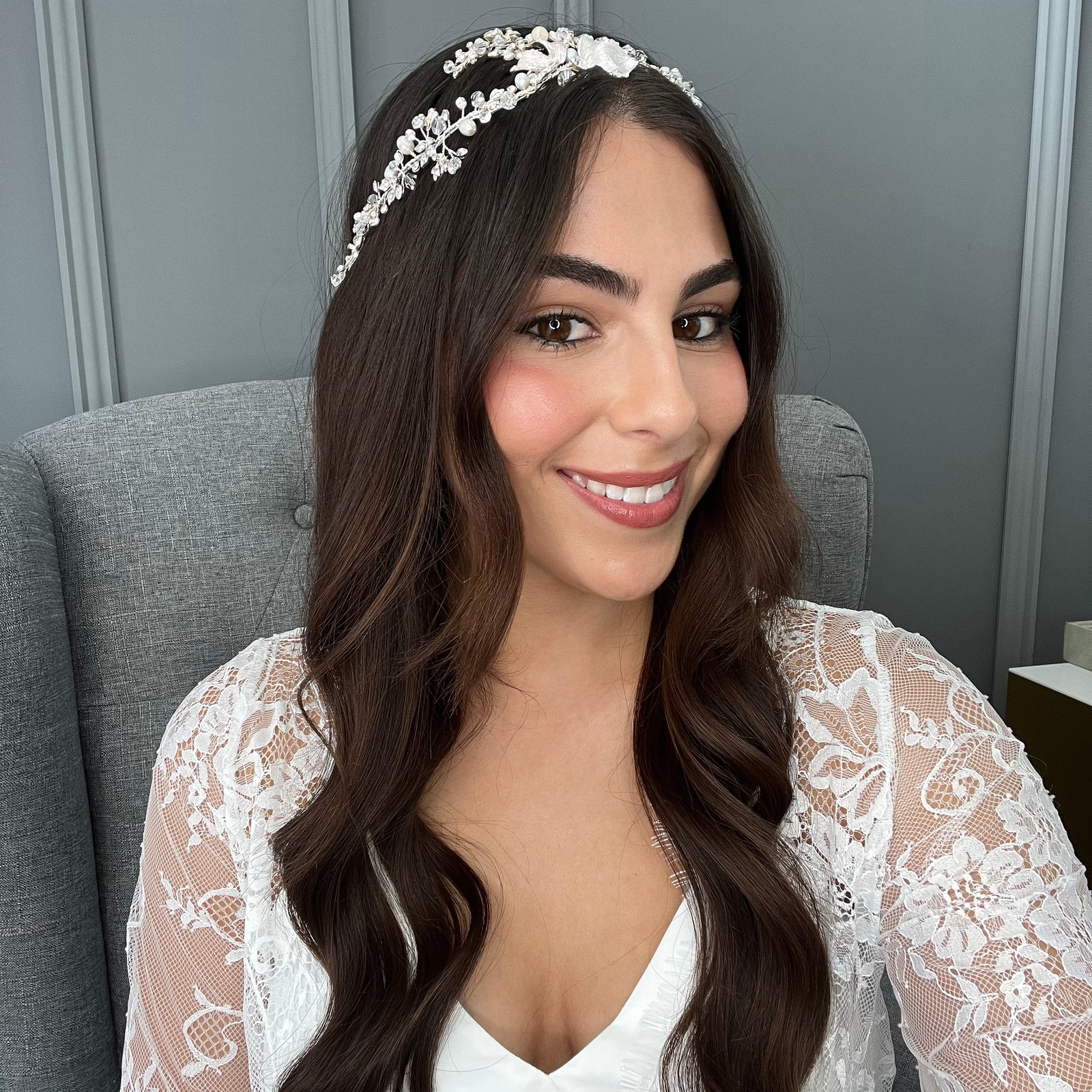 Priscila Floral Bridal Hair Vine Hair Accessories - Headpieces