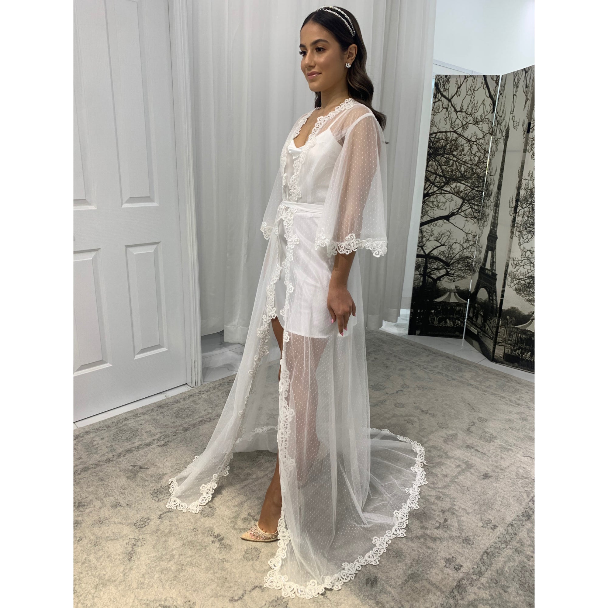 Stephanie Luxury Bridal Robe Bridal Lingerie - Robe