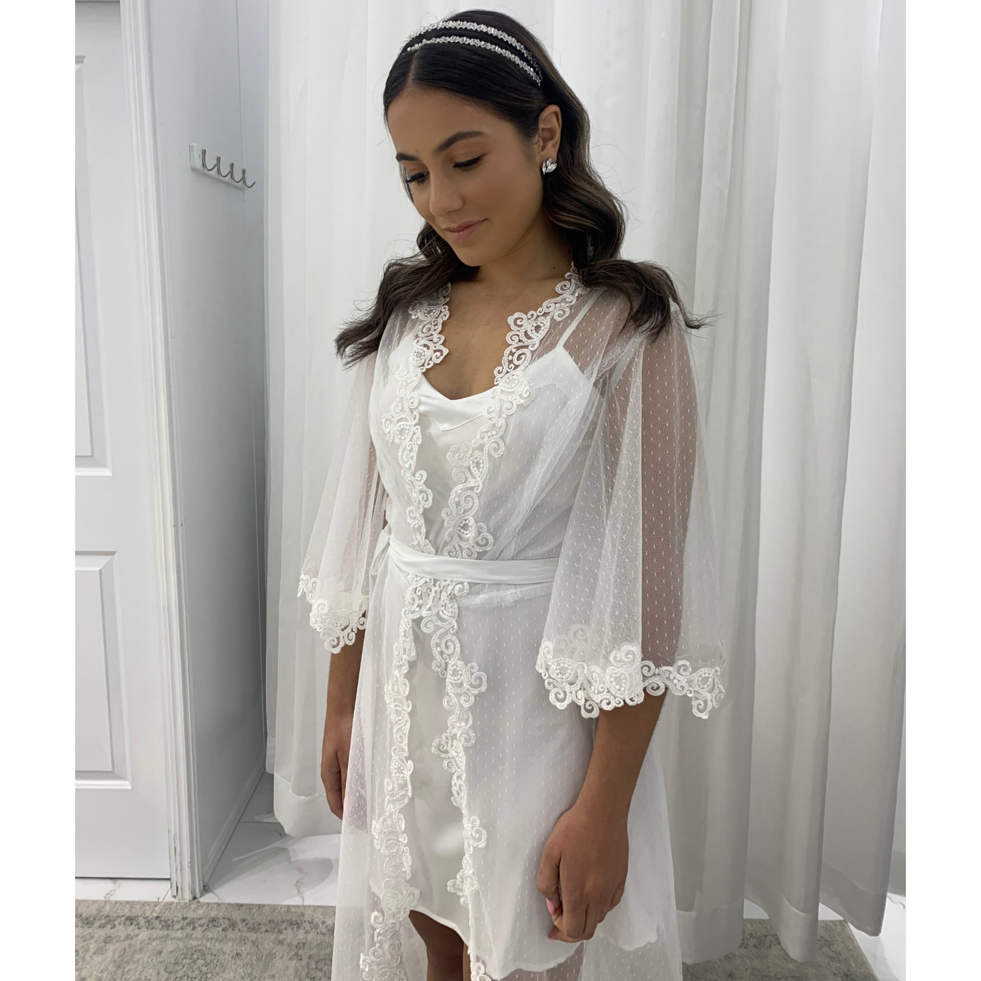 Stephanie Luxury Bridal Robe Bridal Lingerie - Robe