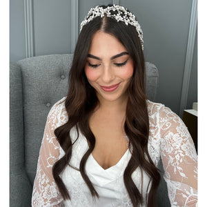 Dinah Bridal Twin Vine Hair Accessories - Hair Vine  Silver  