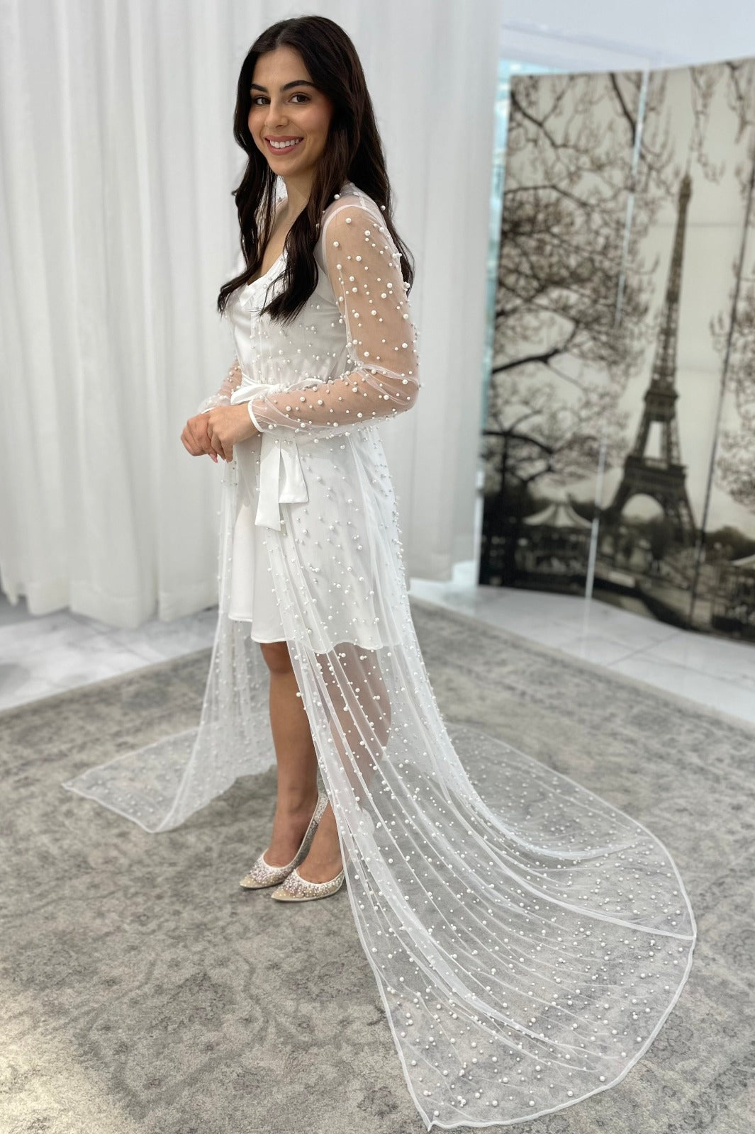 Lunetta Pearl Bridal Robe Bridal Robe - RTW