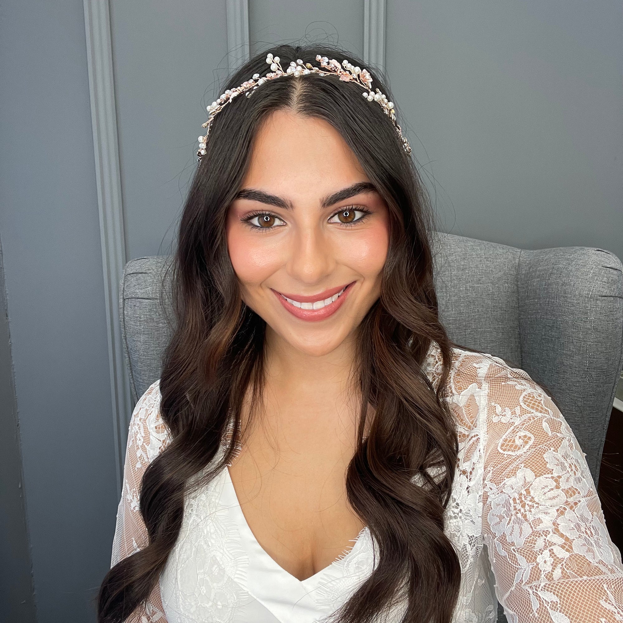 Ivie Crystal Pearl Bridal Hair Vine Hair Accessories - Headpieces