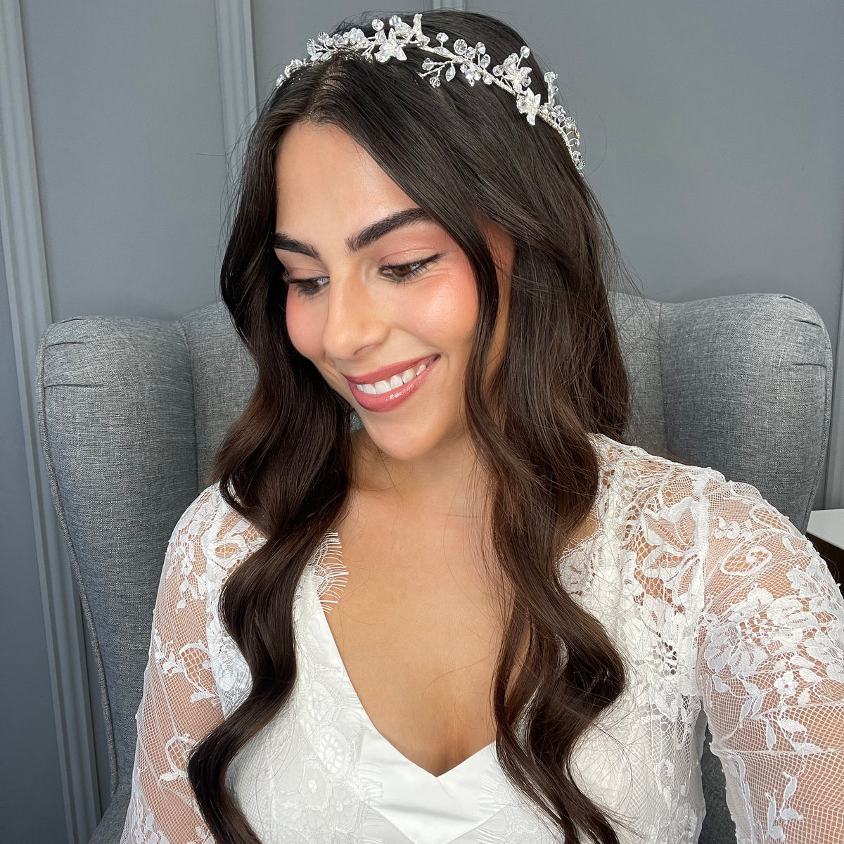 Allora Crystal Bridal Headband Hair Accessories - Bohemian Halo, Circlet