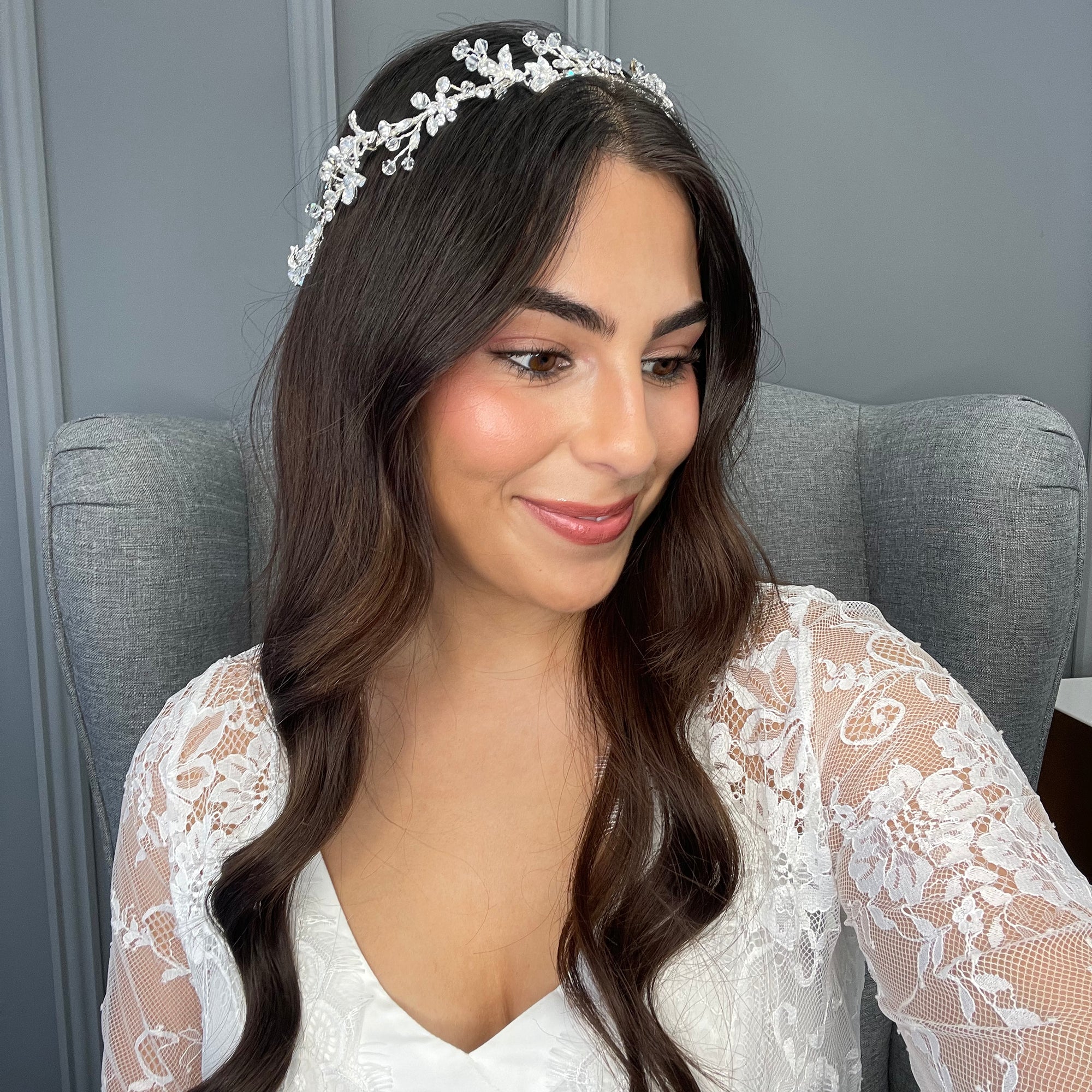 Allora Crystal Bridal Headband Hair Accessories - Bohemian Halo, Circlet