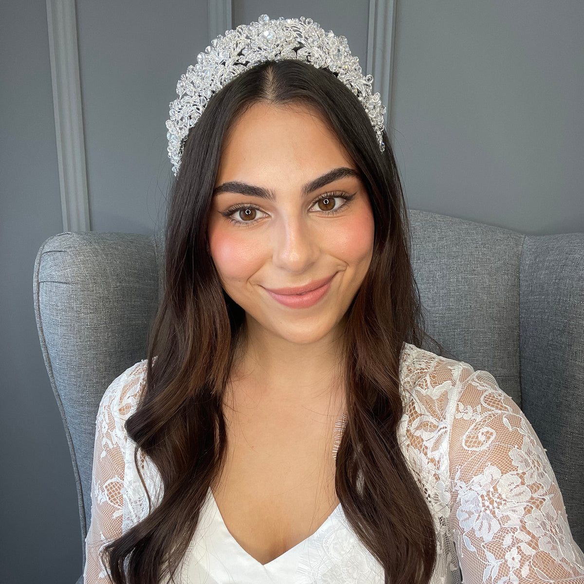 Japonica Crystal Bridal Crown Hair Accessories - Tiara &amp; Crown