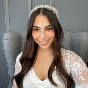 Imogen Luxe Double Bridal Headband with Pearl (Joined Structure) Hair Accessories - Headbands,Tiara    