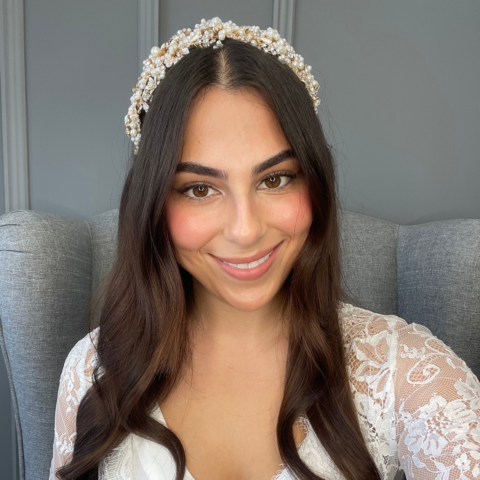 Adria Pearl Bridal Headband Hair Accessories - Headbands,Tiara