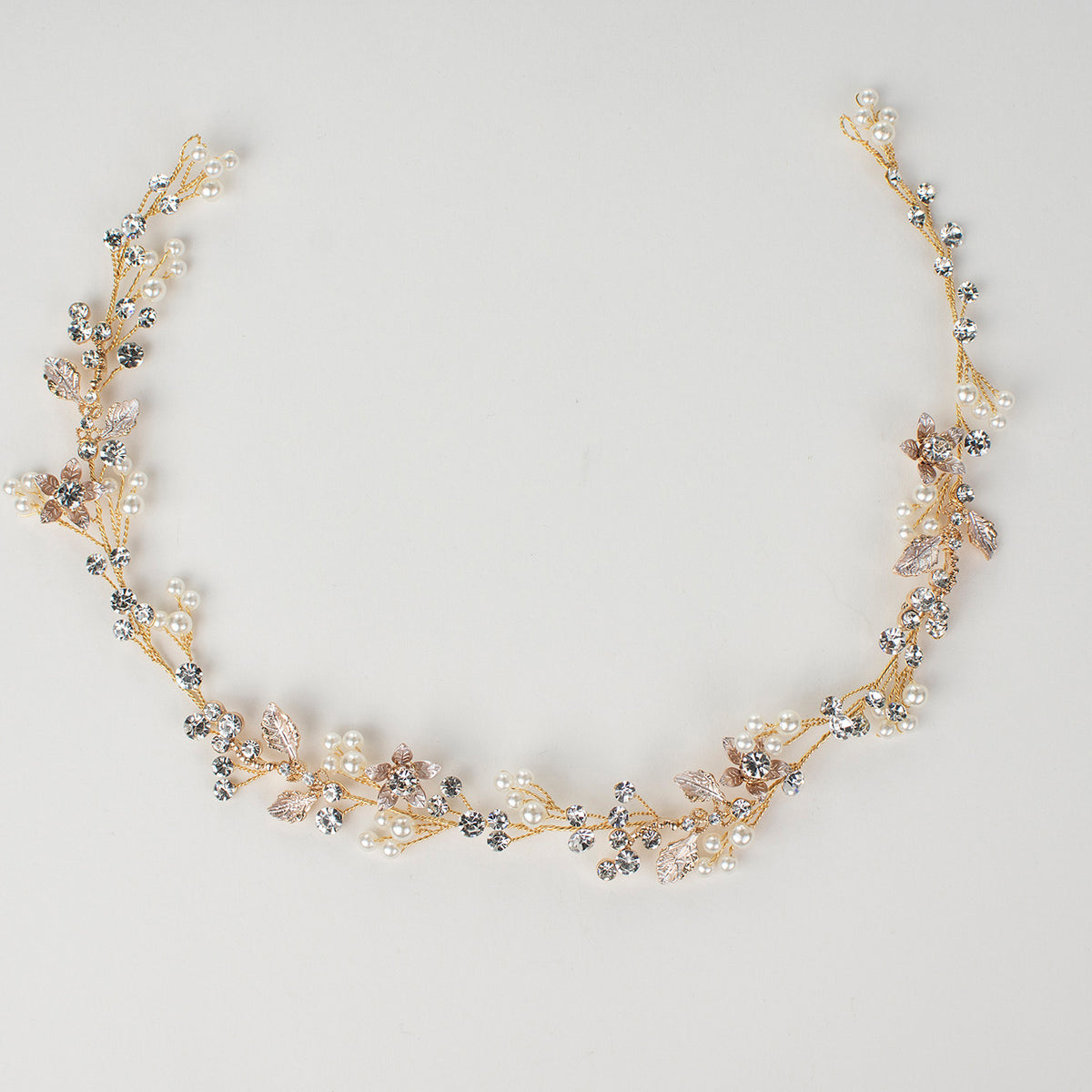 Ivie Crystal Pearl Bridal Hair Vine Hair Accessories - Headpieces