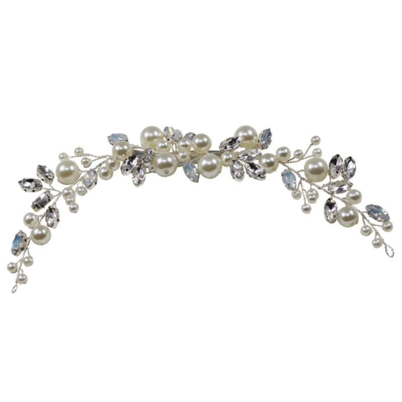 Jada Crystal Pearl Bridal Hair Clip Hair Accessories - Hair Clip