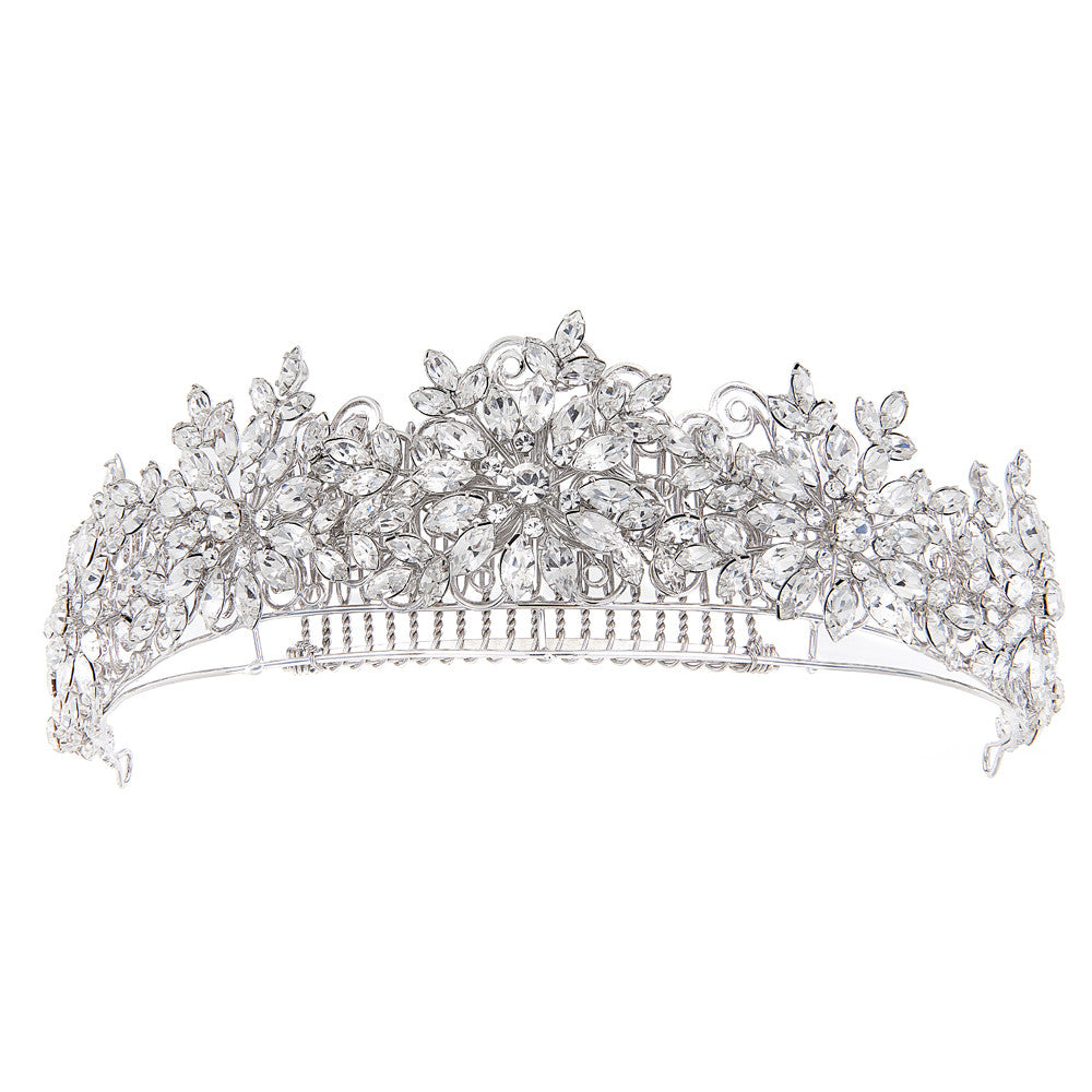 Jasmine Crystal Bridal Tiara Hair Accessories - Tiara & Crown