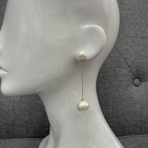 Jelina Pearl Bridal Drop Earrings Earrings - Long Drop  Gold  