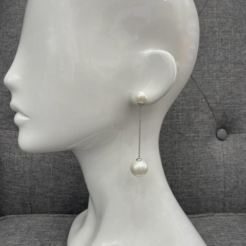 Jelina Pearl Bridal Drop Earrings Earrings - Long Drop