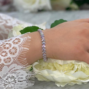 Kinsley Bridal Bracelet - Silver Bracelet Wedding    