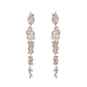Linn Bridal Earrings Earrings - Long Drop  Rose Gold  