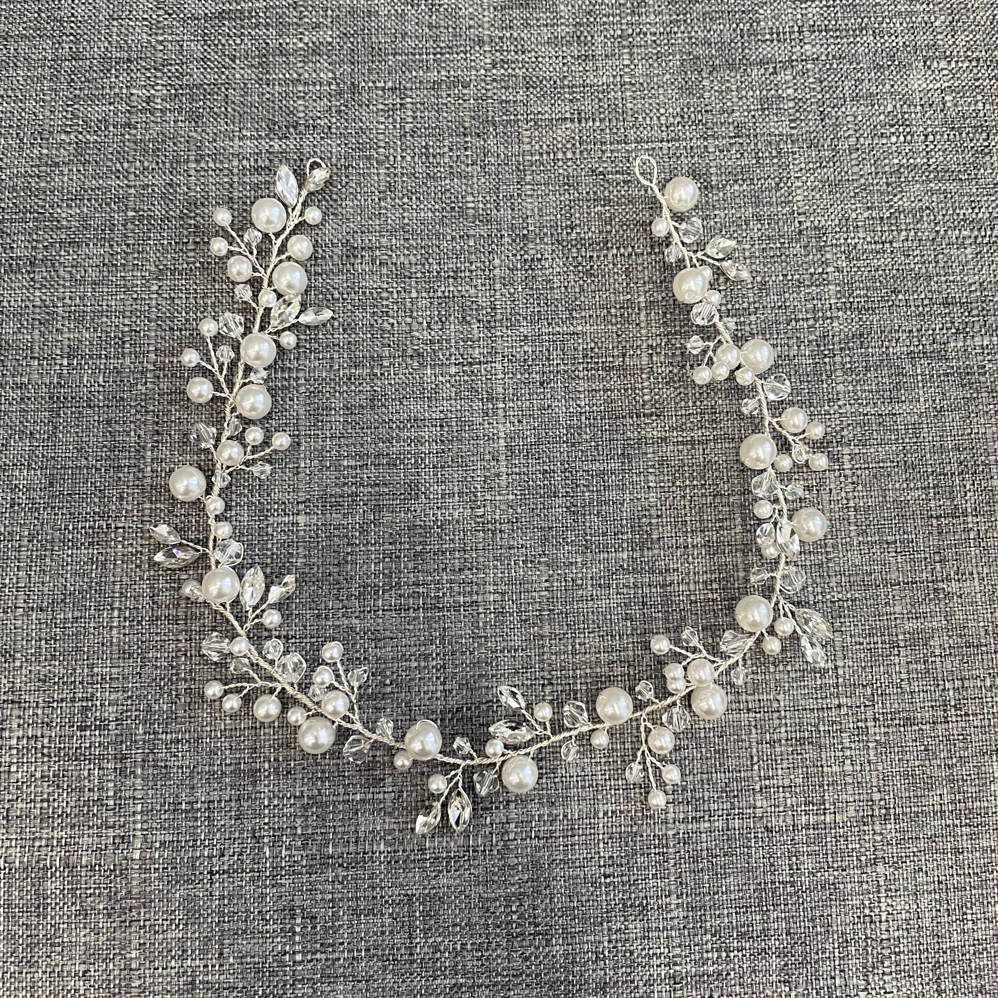 Madison Crystal Pearl Vine Hair Accessories - Headpieces