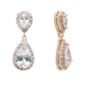 Marianne Bridal Earrings Earrings - Classic Short Drop  Rose Gold  