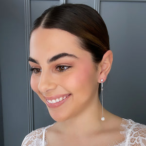 Quinn Pearl Bridal Earrings Earrings - Long Drop    