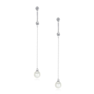 Quinn Pearl Bridal Earrings Earrings - Long Drop    
