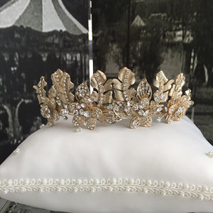 Raakel Bridal Crown - Gold Hair Accessories - Tiara & Crown    