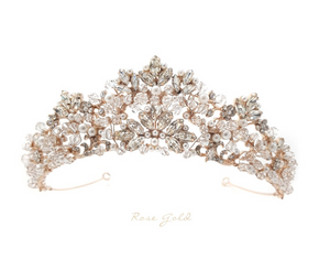 Isabella Bridal Crown (Rose Gold) Hair Accessories - Tiara & Crown    