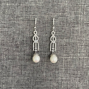 Saria Pearl Bridal Drop Earrings Earrings - Long Drop    