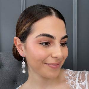 Saria Pearl Bridal Drop Earrings Earrings - Long Drop    