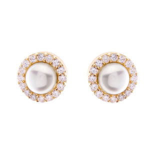 Sarina Bridal Earrings - Gold Earrings - Classic Stud    