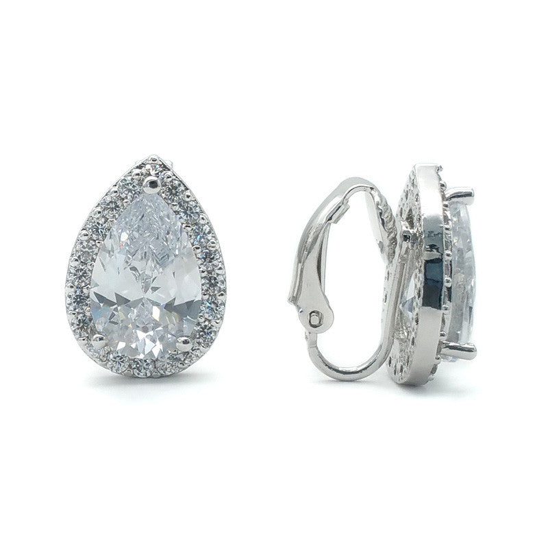 Sevran Bridal Earrings Clip On Earrings - Classic Stud