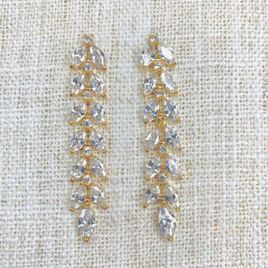 Shai Bridal Earrings Earrings - Long Drop  Gold  