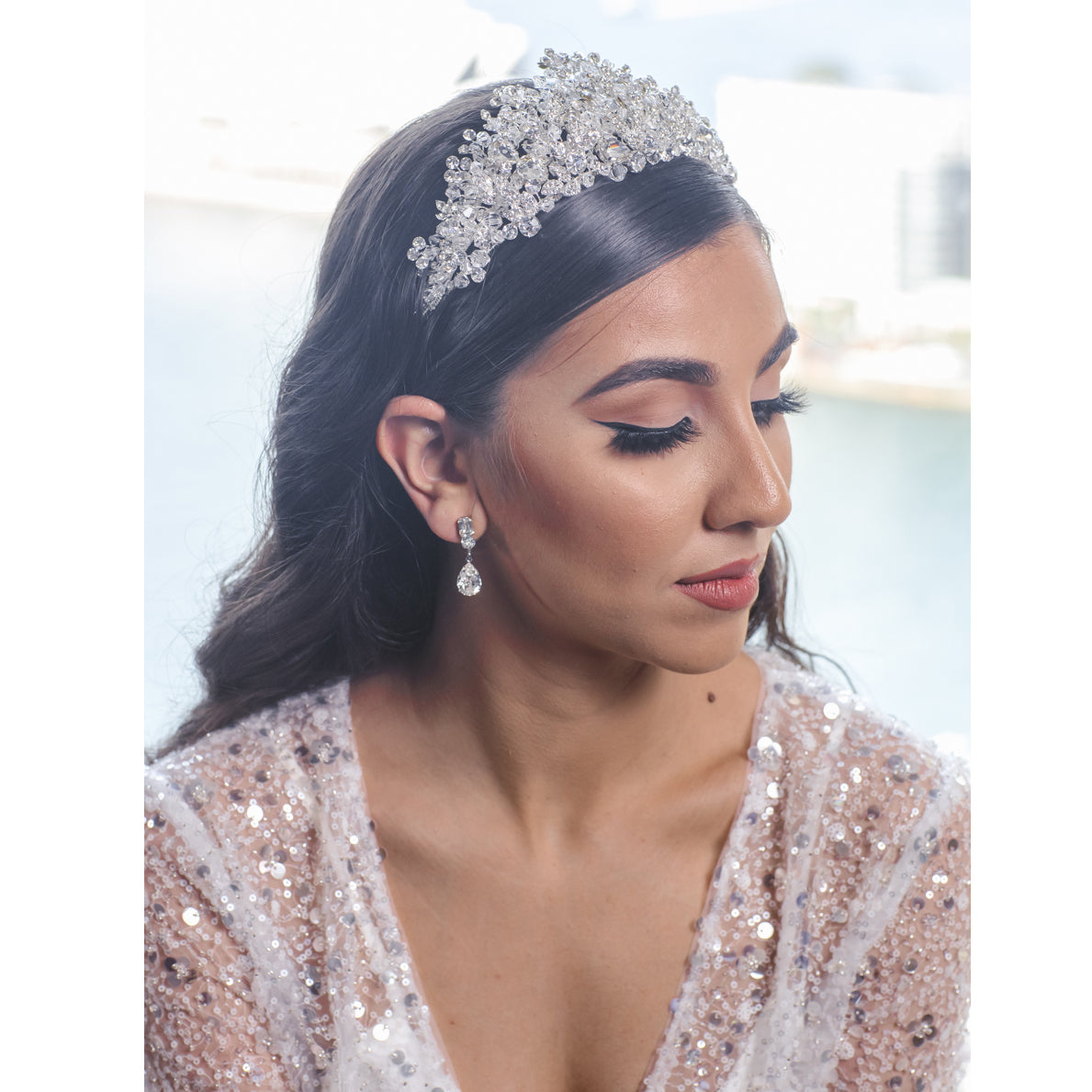 Eva Crystal Bridal Crown Hair Accessories - Tiara & Crown