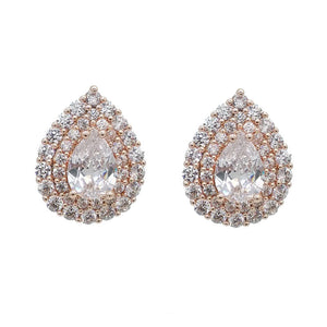 Simone Bridal Earrings (Rose Gold) Earrings - Classic Stud    