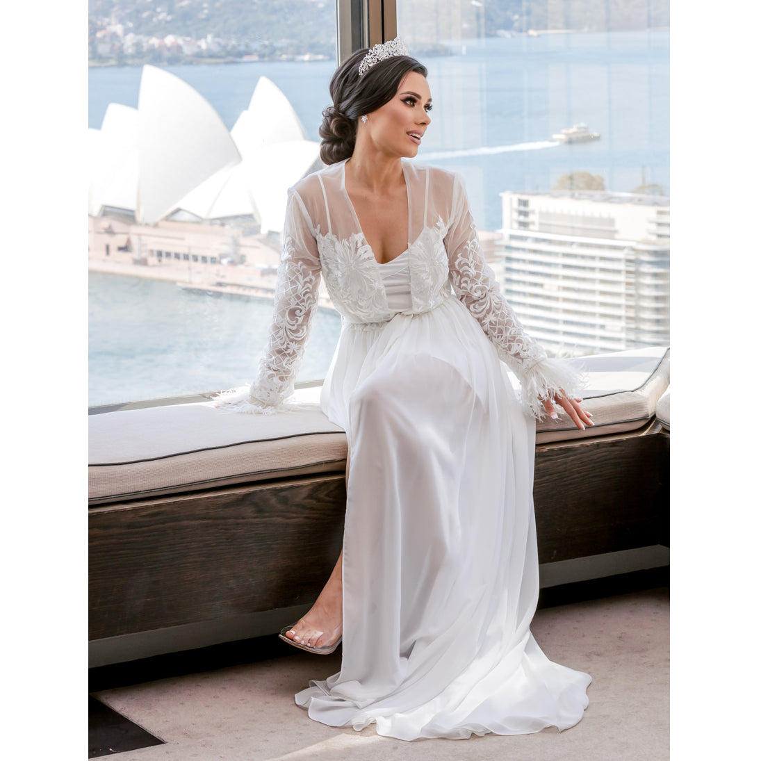 Stella Bridal Luxury Robe With Cuff Bridal Lingerie - Robe