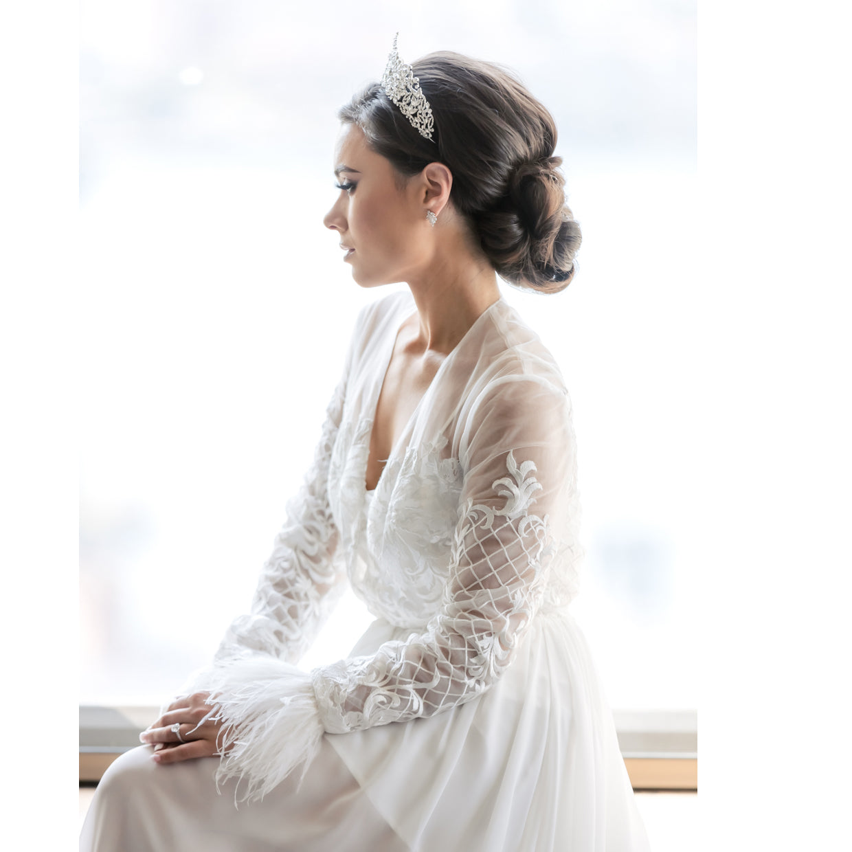 Stella Bridal Luxury Robe With Cuff Bridal Lingerie - Robe