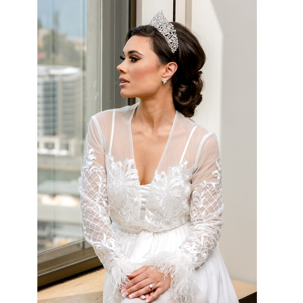 Stella Bridal Luxury Robe With Cuff Bridal Lingerie - Robe