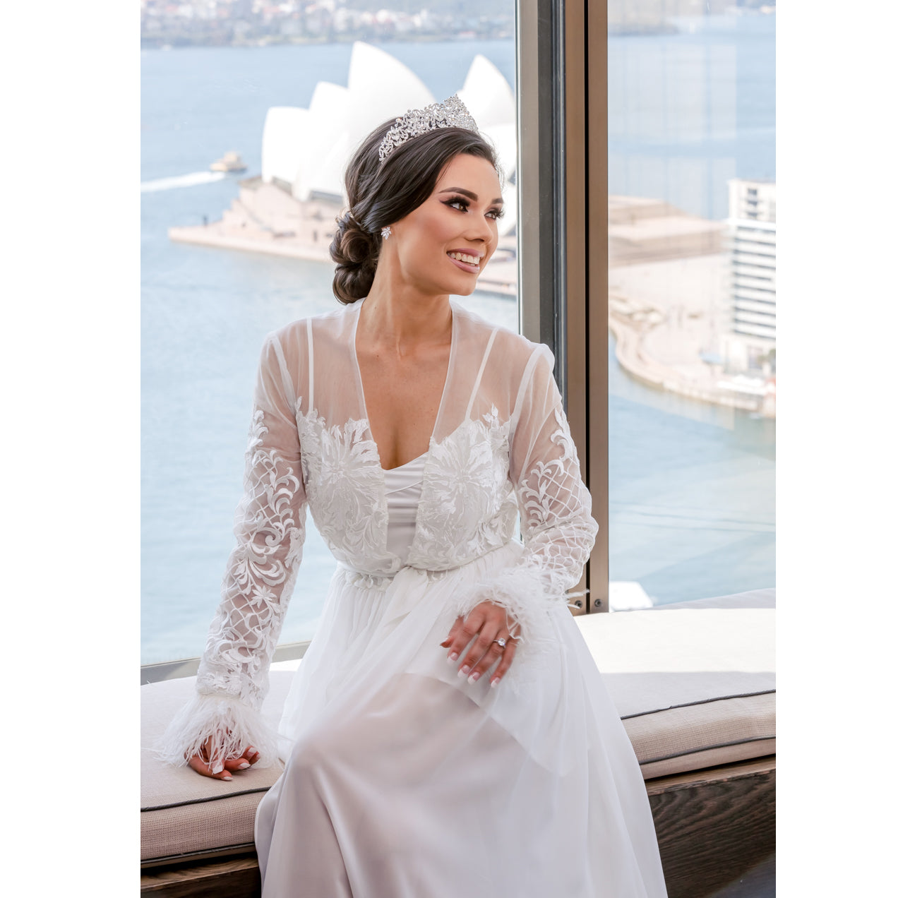 Stella Bridal Luxury Robe With Cuff Bridal Lingerie - Robe