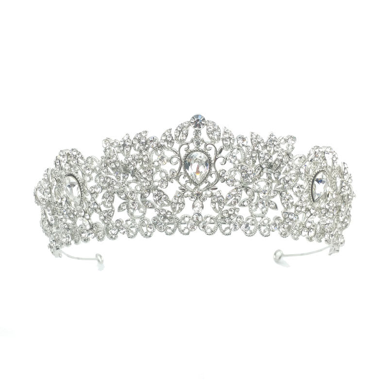 Luciana Crystal Bridal Crown Hair Accessories - Tiara & Crown